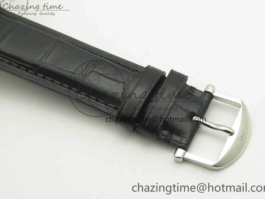 MIROTIME 0105 Supportive Portofino Automatic SS AF 1:1 Best Edition White Dial on Black Croco Leather Strap A 7184